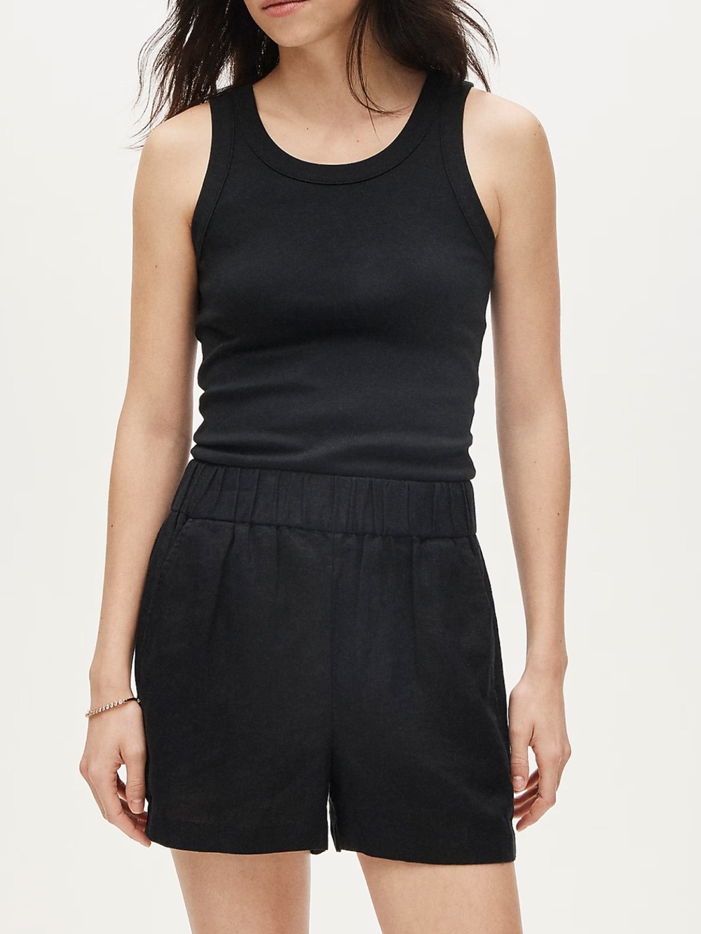 J. Crew Black High-Rise Elastic Waist Shorts